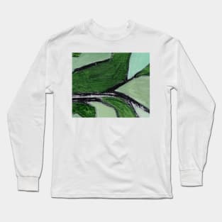 Abstract Oil Painting Aspargus Mint Green 2c Long Sleeve T-Shirt